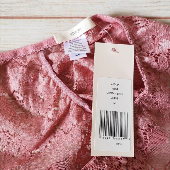 Eberjey Lace Cheeky Bikini Panties in Laros (Blush) Women's Size Medium Delicate - Picture 7 of 8